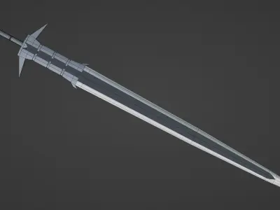 a great steel sword game ready Free low-poly 3D model