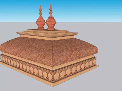 indian temple dome 3D model purchase