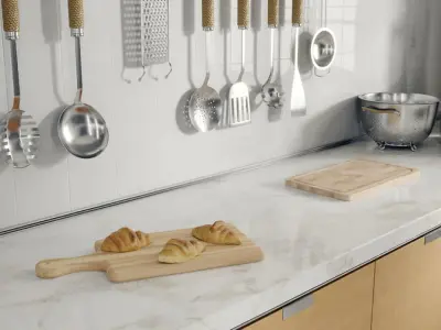 Croissants Bread Food Model 