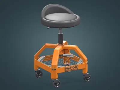 Shop Stool Low-poly 3D model