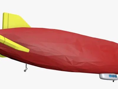 Zeppelin Low Poly airship Low-poly 3D model