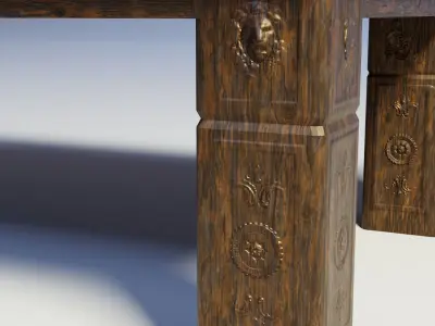 Antique Dining Table Low-poly 3D model