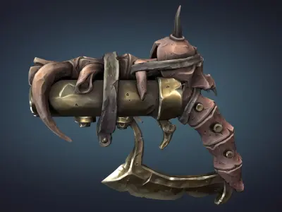 Desert pistol Low-poly 3D model