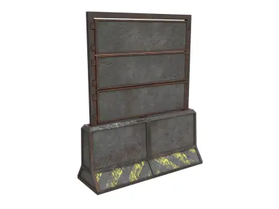Concrete RoadBlock Barrier Barricade 3D model get