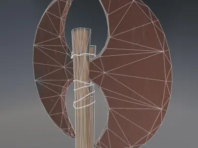 Double Headed Rusty Axe Low-poly 3D model