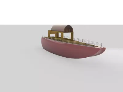 3d katamaran tekne Free low-poly 3D model