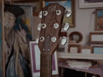 Realistic Acoustic Guitar - Custom Design 3D model