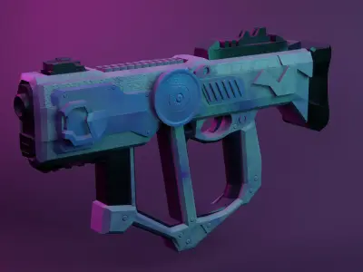 White widow blaster Low-poly 3D model