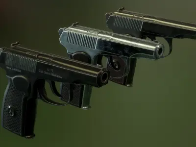 PM Makarov pistol Low-poly 3D model