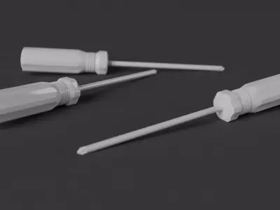 Screwdriver pair of plastic needles Free 3D model