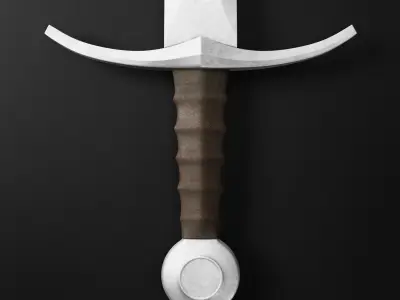 Medieval Sword 02  plus old texture and sheath 3D model