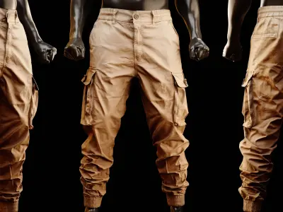 Cargo Pants 004 Low-poly 3D model