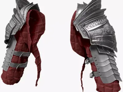 Female Knigt Shoulder Armor Sculpt Project 3D model