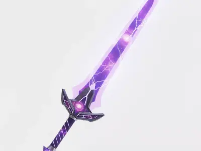 Cosmic Nebula Energy Sword 3D Model Blade of the Galactic Hero Low-poly 3D model