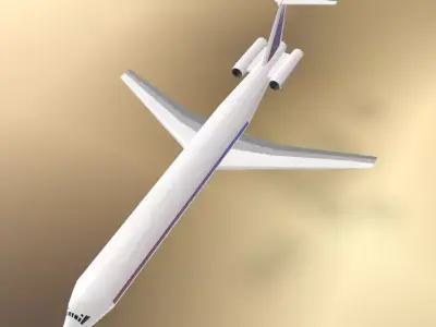 Fictional Twin Rear Engine JetlinerMD-88 Inspired series 3D model
