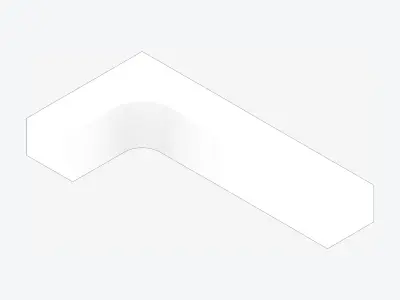 Seating - Contemporary - Three - Corner - Backrest - Left Low-poly 3D model