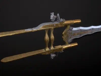 BUTTERFLY ASSASSIN - Flintlock Katar Low-poly 3D model