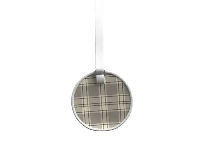 Ivory Plaid Leather Barrel Bag 3D model