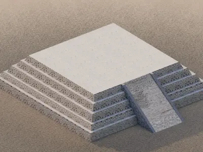 Zigurat ancient pyramid-Ziggurat Temple 3D model
