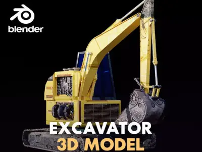 excavator 3D model 4