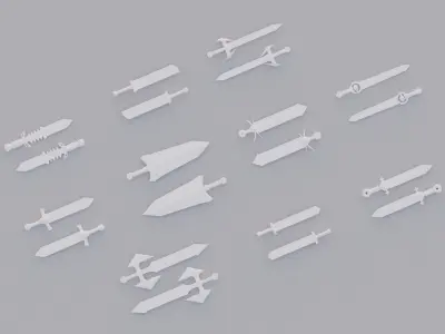 Low-poly Sword pack Low-poly 3D model