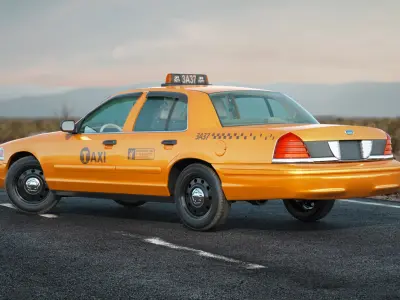 Cab Taxi Yellow 3D model
