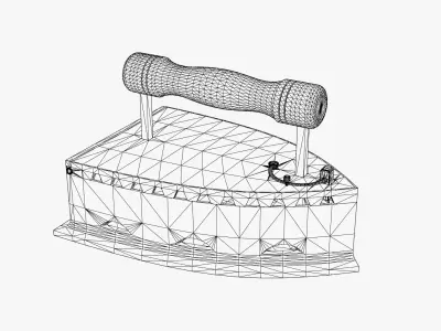 Vintage Coal Iron Low-poly 3D model