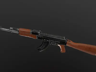 AK47 Low-poly PBR Free low-poly 3D model