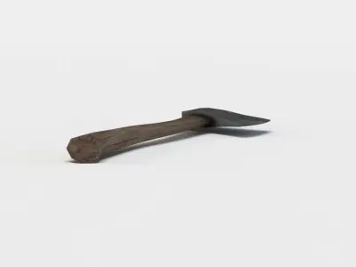 Wooden axe Low-poly 3D model order