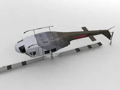  Bell Huey II Helicopter Low-poly 3D model