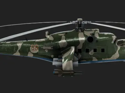 HIND Mil MI-24 Low-poly 3D model