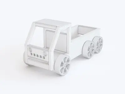 Wooden toy truck 09 3D model