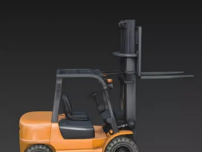 Industrial Warehouse Forklift 3D Model Low-poly 3D model