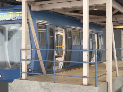 Monorail modular Constructor PBR 3D model
