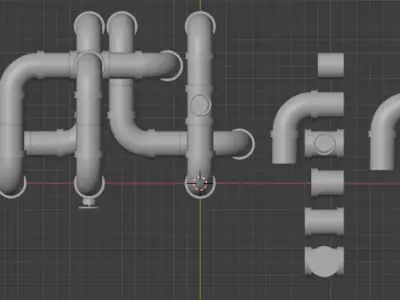 Small but usefull tube asset pack Free 3D model