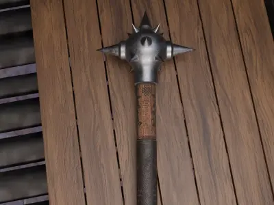  medieval fantasy Old Age Mace game-ready PBR 4K Low-poly 3D model