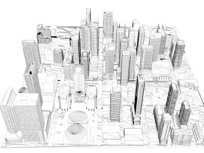 Buildings City building industrial park commercial housing 3D model V5