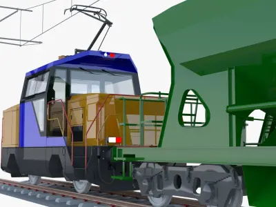 Cargo train 3D model purchase