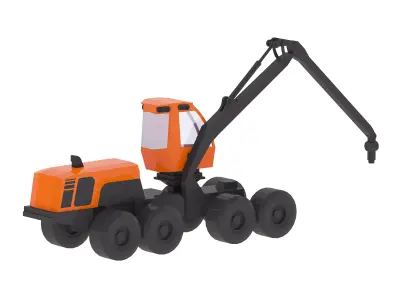 Harvester Forestry 391XH Simplified Low-poly 3D model