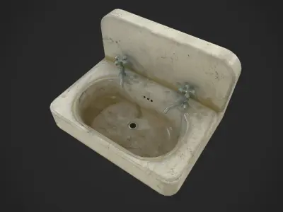 Antique sink Low-poly 3D model