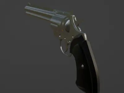 Revolver Low-poly 3D model
