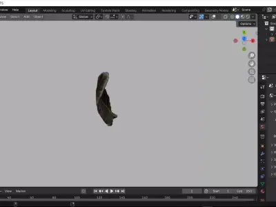 Big Bird Feather Low-poly 3D model
