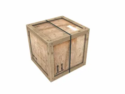 Old Wooden Cargo Crate 12PBR Low-poly 3D model