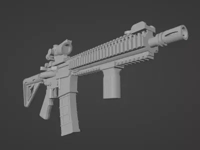 M4 with Attachments 3D model