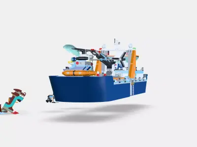 LEGO City Arctic explorer ship 60368 3D model
