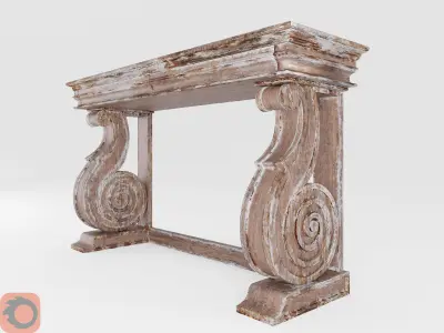 Scroll Console Table 3D model