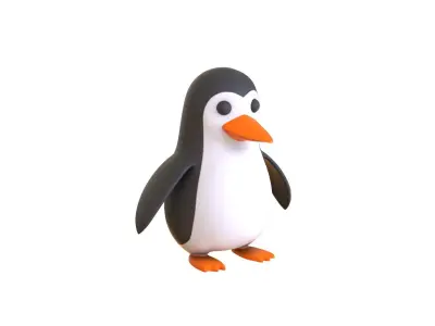 Cartoon Penguin v007 Low-poly 3D model