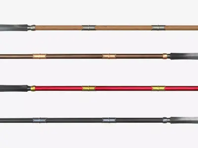 Japanese Spear SU Yari 4 colors 3D model