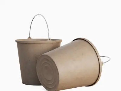 Industrial Plastic Bucket C 03  3D model
