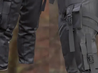 Pants Holster 230 - All MH Bodies - UE5 Skeletons - Rigged Low-poly 3D model